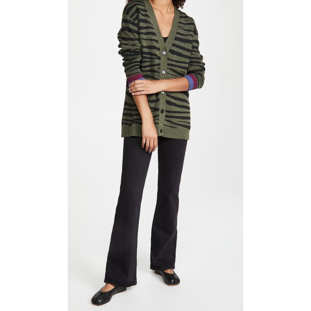 KULE Green and Black Striped Cardigan - Picture 3 of 12